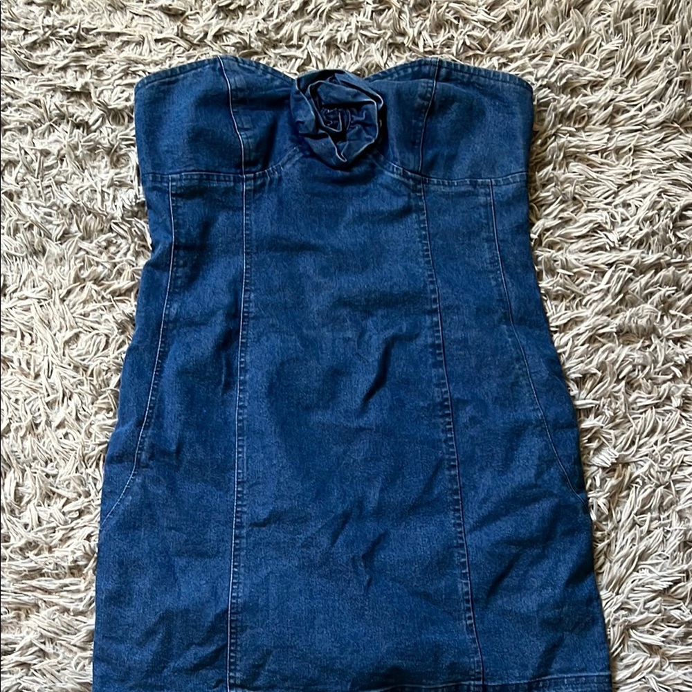 Denim Strapless Mini Dress